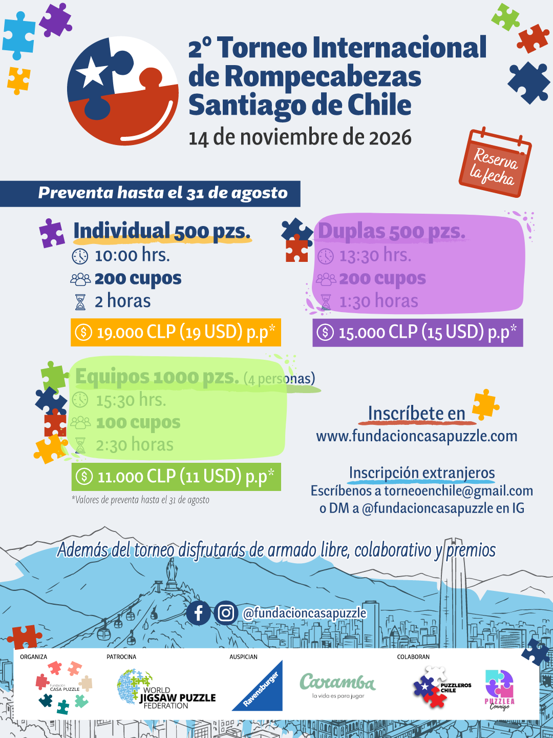 Preventa Competencia Individual 2° Torneo Internacional de Rompecabezas en Santiago de Chile