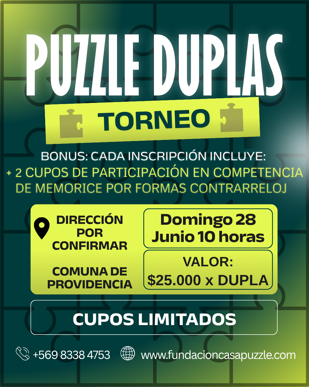 Inscripción Duplas Torneo 28 Junio