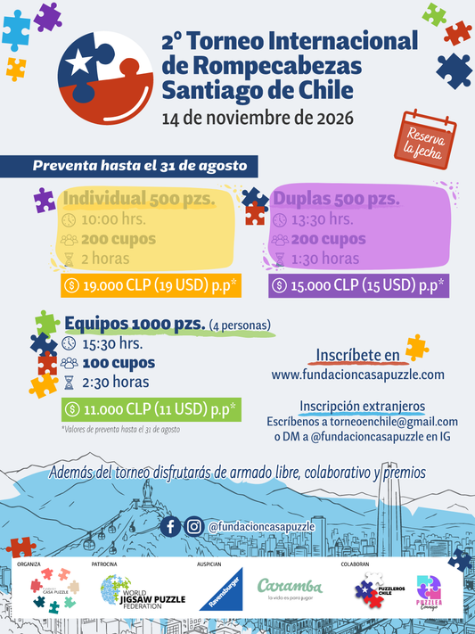 Preventa Competencia Equipos 2° Torneo Internacional de Rompecabezas en Santiago de Chile