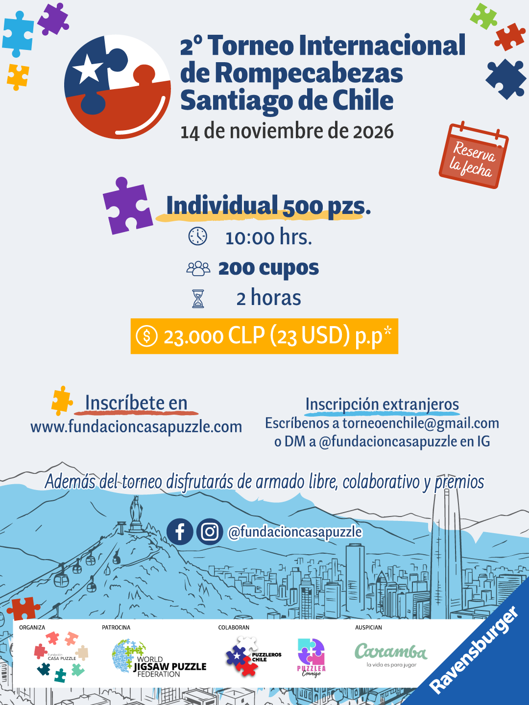 Preventa Competencia Individual 2° Torneo Internacional de Rompecabezas en Santiago de Chile
