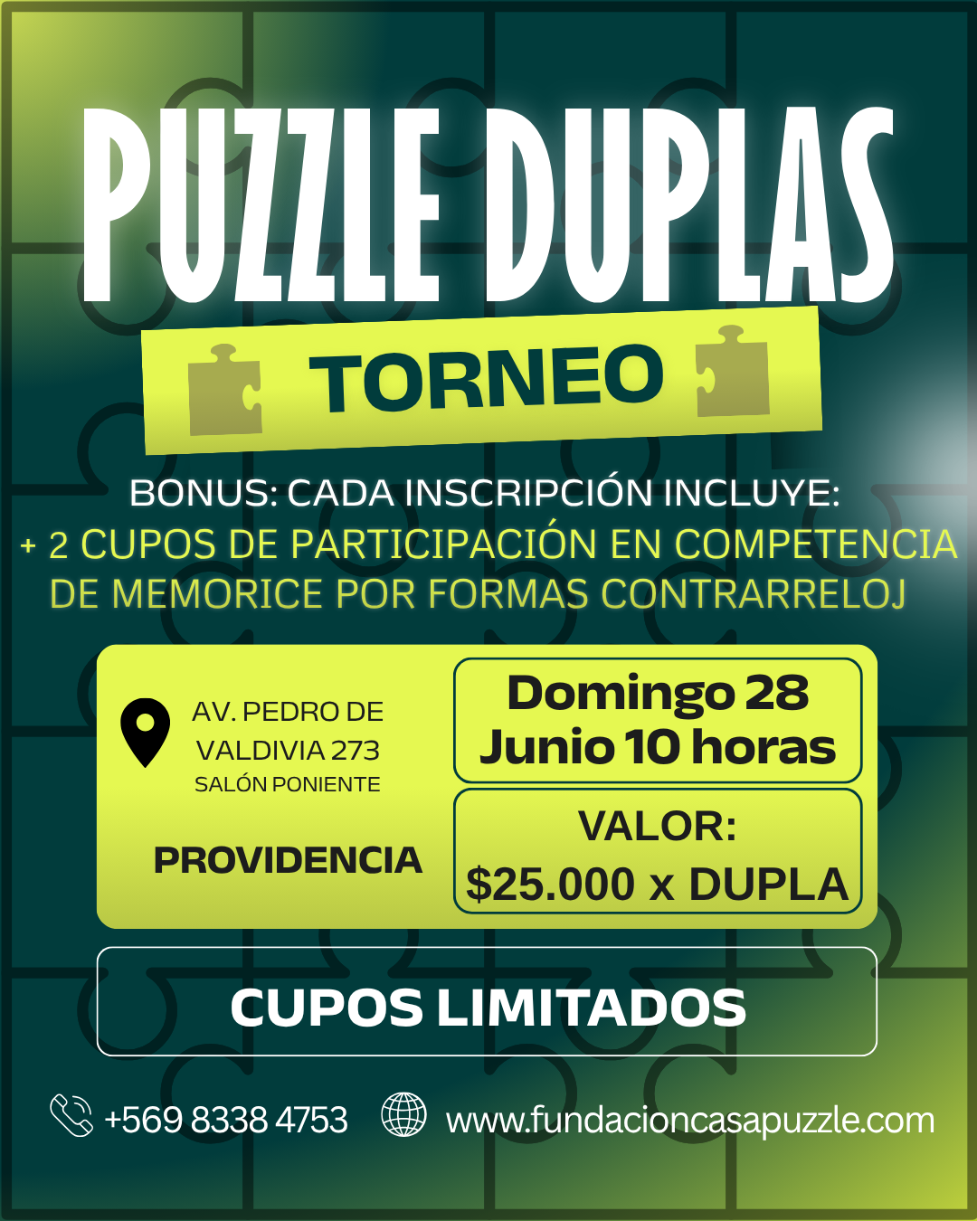 Inscripción Duplas Torneo 28 Junio